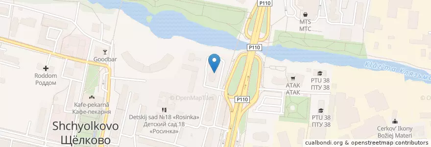 Mapa de ubicacion de ФМС Щёлково en Rusia, Distrito Federal Central, Óblast De Moscú, Городской Округ Щёлково.