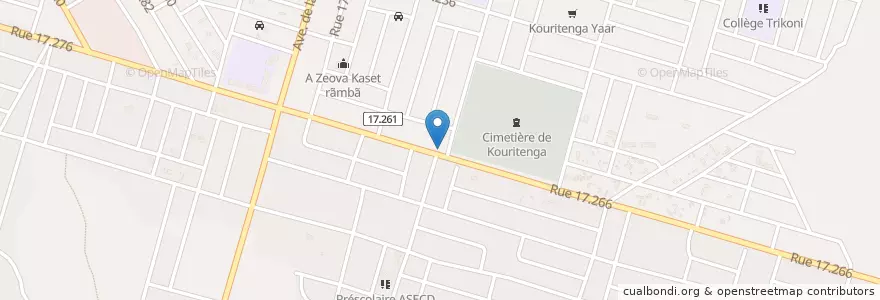 Mapa de ubicacion de Taxi gare Kouritenga en 布基纳法索, Centre, Kadiogo, 瓦加杜古.