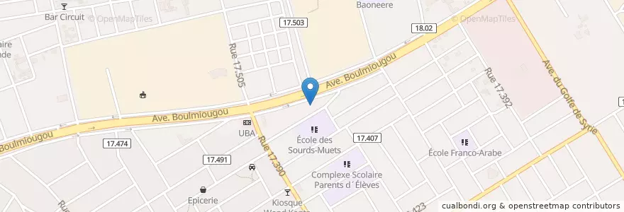Mapa de ubicacion de Farafina Tours Trans Pissy en 布基纳法索, Centre, Kadiogo, 瓦加杜古.