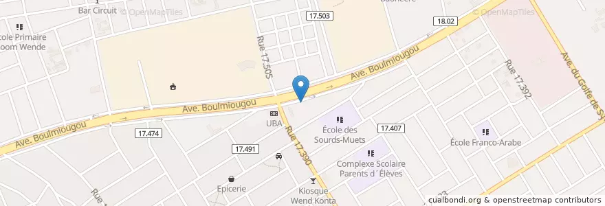 Mapa de ubicacion de Gare de Pissy Minibus en بوركينا فاسو, الأوسط, Kadiogo, واغادوغو.