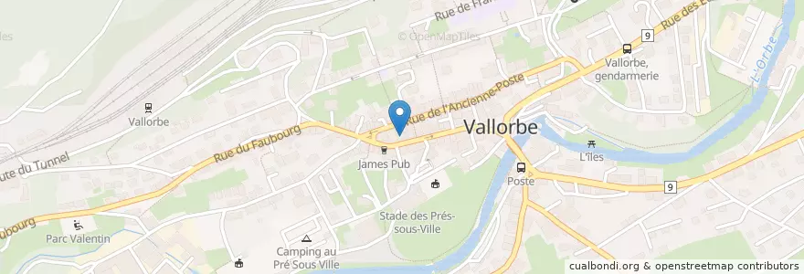 Mapa de ubicacion de Bibliothèque scolaire et municipale de Vallorbe en 스위스, Vaud, District Du Jura-Nord Vaudois, Vallorbe.