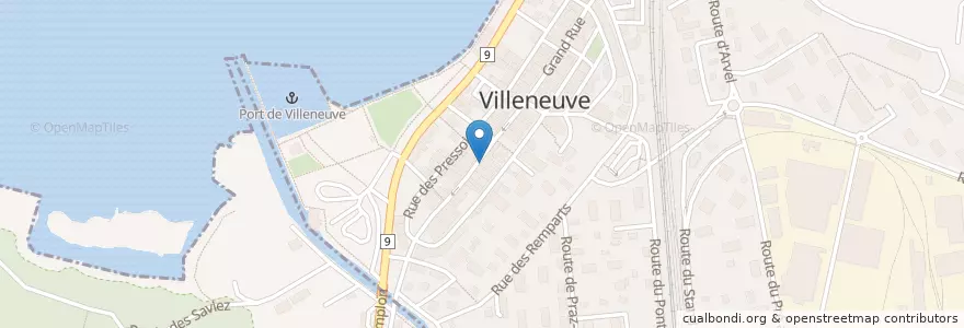 Mapa de ubicacion de Bibliothèque communale de Villeneuve en スイス, Vaud, District D'Aigle, Villeneuve (Vd).