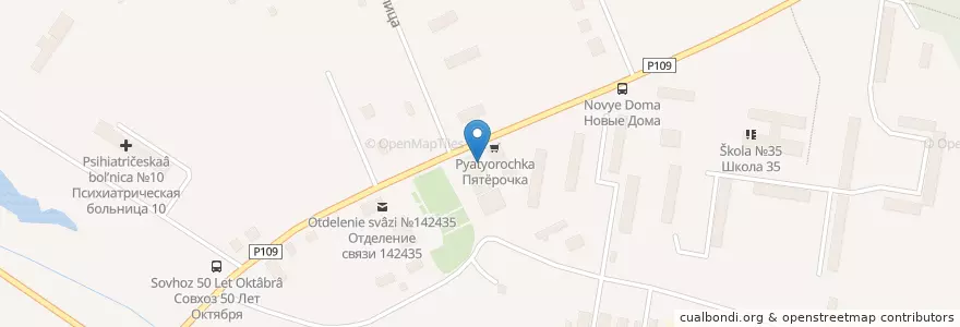 Mapa de ubicacion de Горячие лепёшки en 러시아, Центральный Федеральный Округ, Московская Область, Богородский Городской Округ.