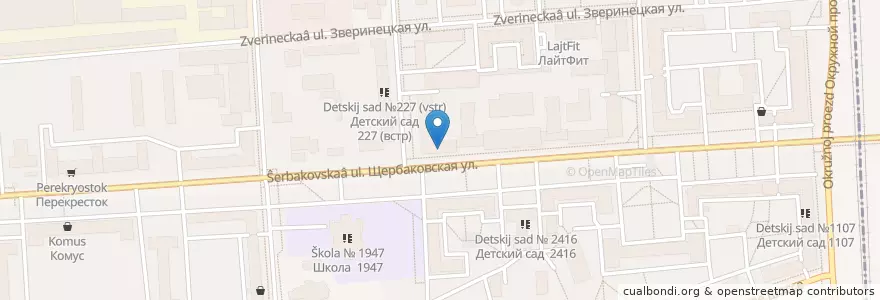 Mapa de ubicacion de Гурман en Rusland, Centraal Federaal District, Moskou, Восточный Административный Округ, Район Соколиная Гора.