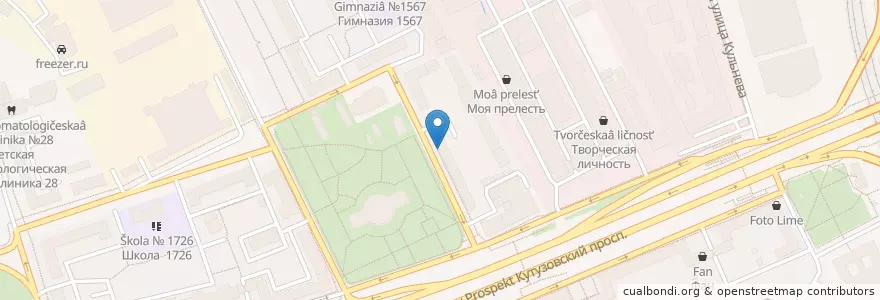 Mapa de ubicacion de Гемотест en Russia, Distretto Federale Centrale, Москва, Западный Административный Округ, Район Дорогомилово.