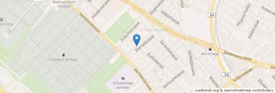 Mapa de ubicacion de Kafi Dihei en Svizzera, Zurigo, Distretto Di Zurigo, Zurigo.