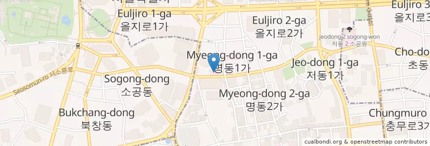 Mapa de ubicacion de 플로레의원 en 대한민국, 서울, 명동.