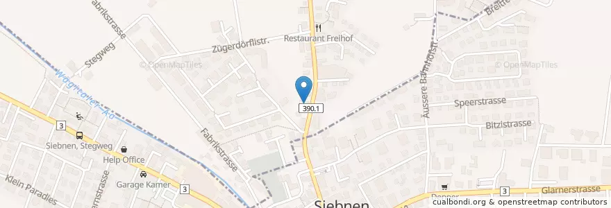 Mapa de ubicacion de Med. pract. Engelbert W. Bruhin en سوئیس, Schwyz, March, Wangen (Sz).