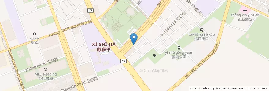 Mapa de ubicacion de 里歐早餐 en 타이완, 가오슝시, 첸전구.