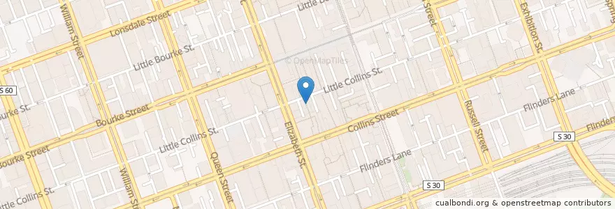 Mapa de ubicacion de Kaikey's Lane en أستراليا, ولاية فيكتوريا, City Of Melbourne.