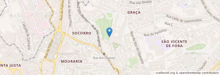 Mapa de ubicacion de Esplanada Igreja da Graca en ポルトガル, Área Metropolitana De Lisboa, Lisboa, Grande Lisboa, リスボン, Santa Maria Maior.