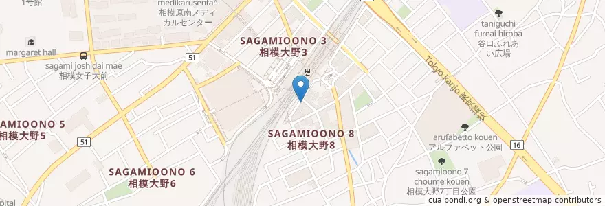 Mapa de ubicacion de しゃんと en Japon, Préfecture De Kanagawa, 相模原市, 南区.