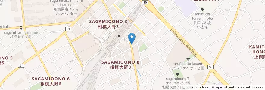 Mapa de ubicacion de Gusto en Japan, Kanagawa Prefecture, Sagamihara, Minami Ward.