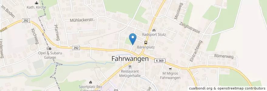 Mapa de ubicacion de Coop Parkhaus en Zwitserland, Aargau, Bezirk Lenzburg, Fahrwangen.