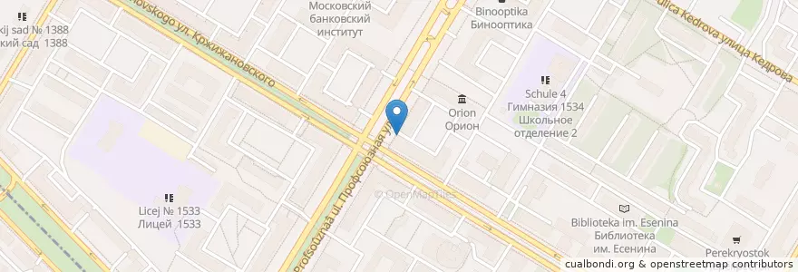 Mapa de ubicacion de Открытие en Rusland, Centraal Federaal District, Moskou, Юго-Западный Административный Округ, Академический Район.