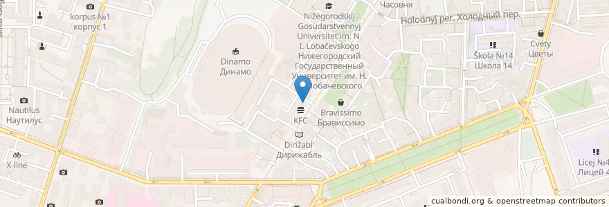 Mapa de ubicacion de Пекарня у дома en Russland, Föderationskreis Wolga, Oblast Nischni Nowgorod, Stadtkreis Nischni Nowgorod.