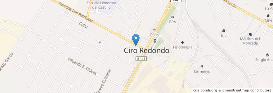 Mapa de ubicacion de El Centro en Kuba, Ciego De Ávila, Ciro Redondo.