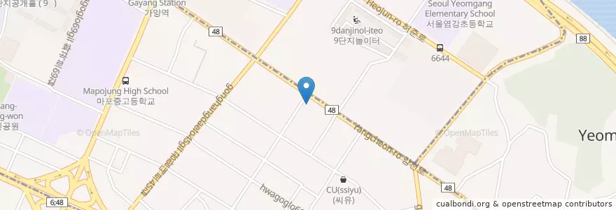 Mapa de ubicacion de 麦当劳 en 韩国/南韓, 首尔, 江西区, 등촌1동.