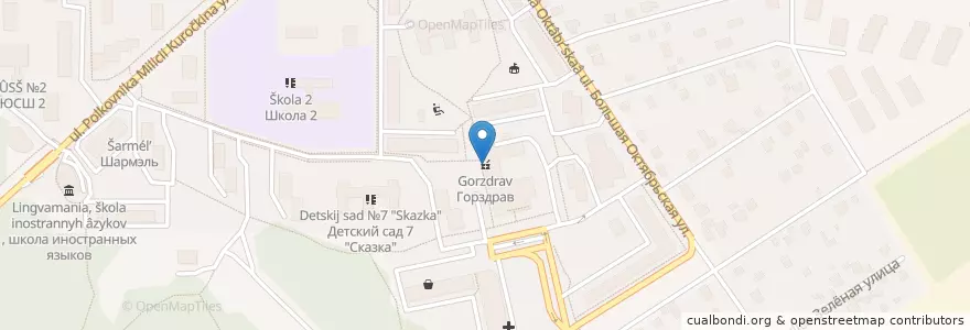 Mapa de ubicacion de Горздрав en Rusia, Distrito Federal Central, Москва, Троицкий Административный Округ, Городской Округ Троицк.