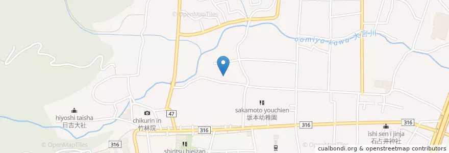 Mapa de ubicacion de 真蔵院 en ژاپن, 滋賀県, 大津市.
