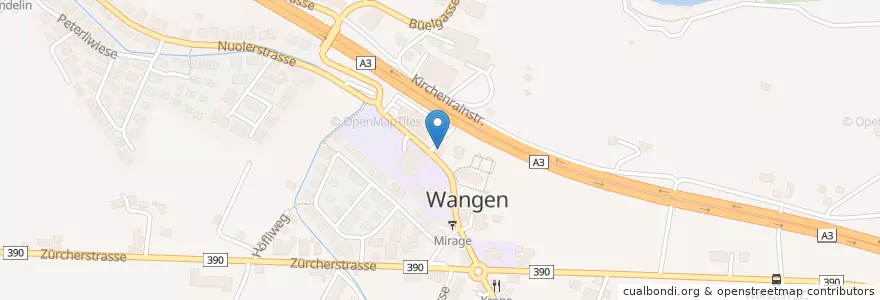 Mapa de ubicacion de Röm.-kath. Pfarramt Wangen en Schweiz/Suisse/Svizzera/Svizra, Schwyz, March, Wangen (Sz).