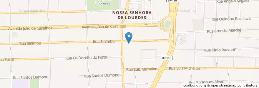 Mapa de ubicacion de Correios - Agência Lourdes en 브라질, 남부지방, 히우그란지두술, Região Geográfica Imediata De Caxias Do Sul, Região Geográfica Intermediária De Caxias Do Sul, 카시아스두술.