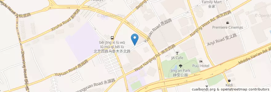 Mapa de ubicacion de Huxingting teahouse en Cina, Shanghai.