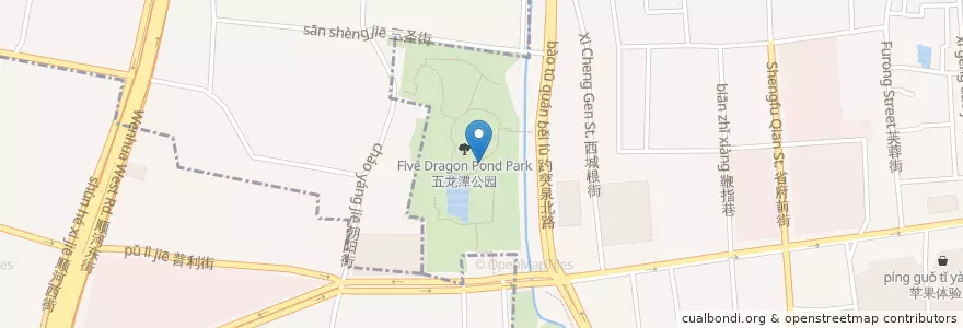 Mapa de ubicacion de 静观亭 en China, Shandong, 济南市, 天桥区.
