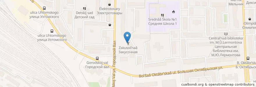 Mapa de ubicacion de Закусочная en Rusland, Centraal Federaal District, Oblast Jaroslavl, Ярославский Район, Городской Округ Ярославль.