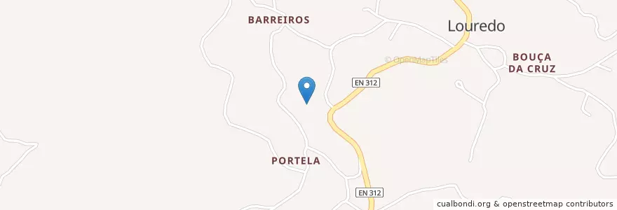 Mapa de ubicacion de Louredo en Portugal, Norte, Porto, Tâmega E Sousa, Amarante, Louredo.