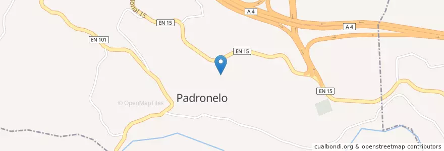 Mapa de ubicacion de Padronelo en Portugal, Norte, Porto, Tâmega E Sousa, Amarante, Padronelo.
