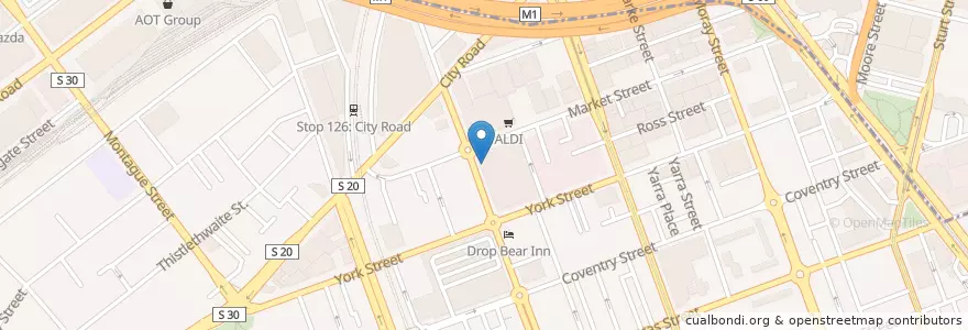 Mapa de ubicacion de Amcal South Melbourne Pharmacy en オーストラリア, ビクトリア, City Of Port Phillip.