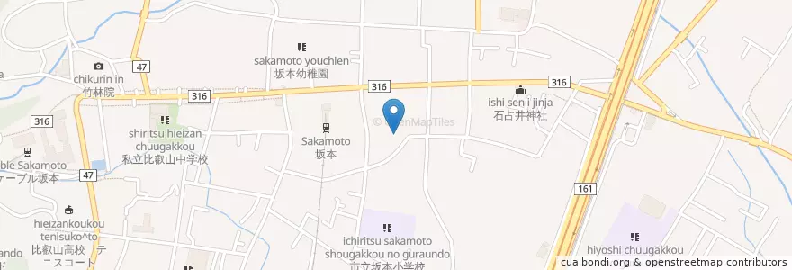 Mapa de ubicacion de 杉生神社 en Japón, Prefectura De Shiga, 大津市.