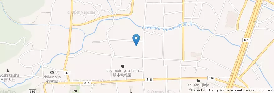 Mapa de ubicacion de 倉園神社 en Giappone, Prefettura Di Shiga, 大津市.