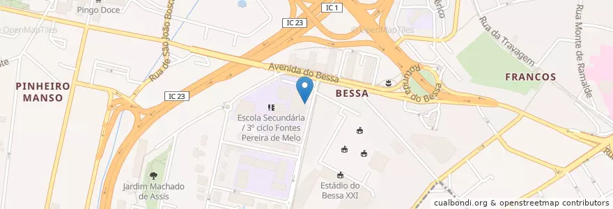 Mapa de ubicacion de Escola Secundária de Fontes Pereira de Melo en البرتغال, المنطقة الشمالية (البرتغال), Área Metropolitana Do Porto, بورتو, بورتو, Ramalde.