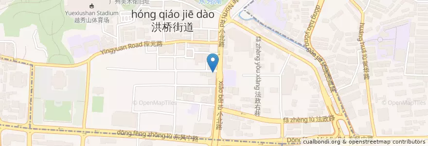 Mapa de ubicacion de 小石垃圾转运站 en China, Guangdong, Guangzhou City, Yuexiu District, 洪桥街道.