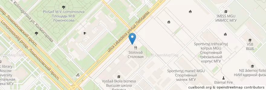Mapa de ubicacion de Сбербанк en Rusland, Centraal Federaal District, Moskou, Западный Административный Округ, Район Раменки.