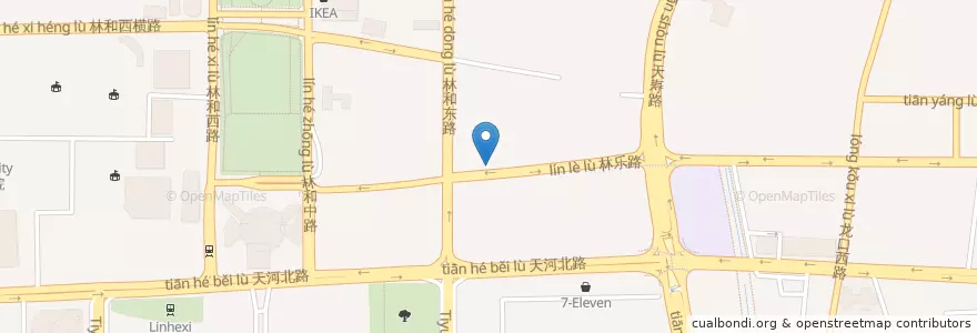 Mapa de ubicacion de 潮庄酒家 en 중국, 광둥성, 광저우시, 天河区, 林和街道.