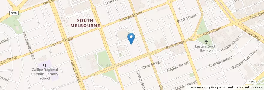 Mapa de ubicacion de Emerald Hill Library en Australia, Victoria, City Of Port Phillip.