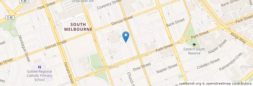 Mapa de ubicacion de Emerald Hill Cafe en 오스트레일리아, Victoria, City Of Port Phillip.