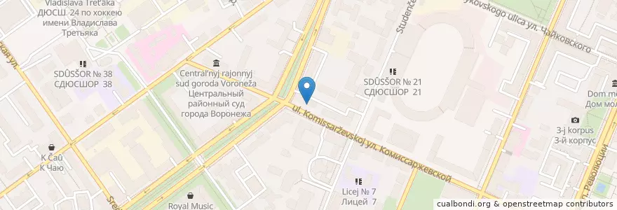 Mapa de ubicacion de МТС Банк en Rússia, Distrito Federal Central, Oblast De Voronej, Городской Округ Воронеж.