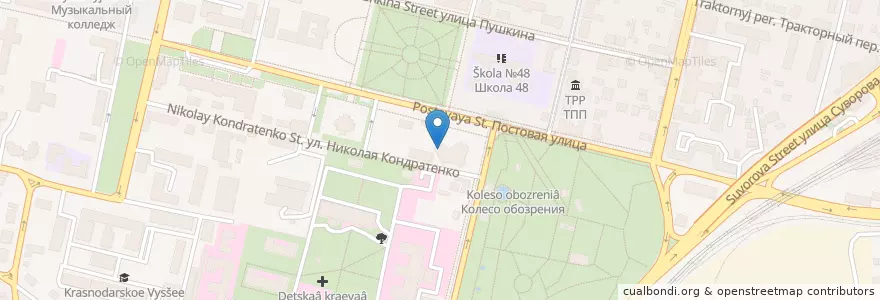 Mapa de ubicacion de Краснодар 350035 en Rusia, Южный Федеральный Округ, Krai De Krasnodar, Городской Округ Краснодар.