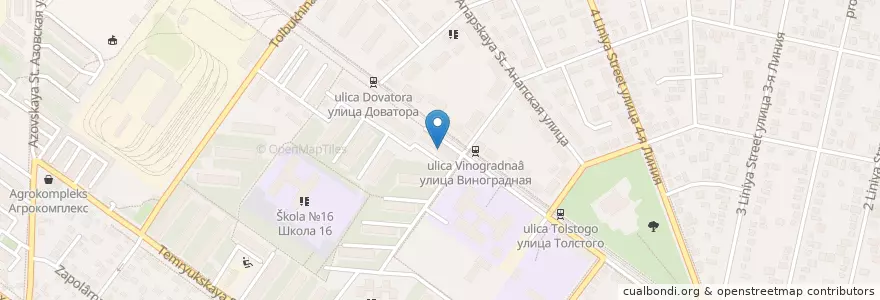 Mapa de ubicacion de Краснодар 350047 en Rusia, Южный Федеральный Округ, Краснодарский Край, Городской Округ Краснодар.
