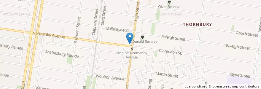 Mapa de ubicacion de Normanby Pharmacy en Австралия, Виктория, City Of Darebin.