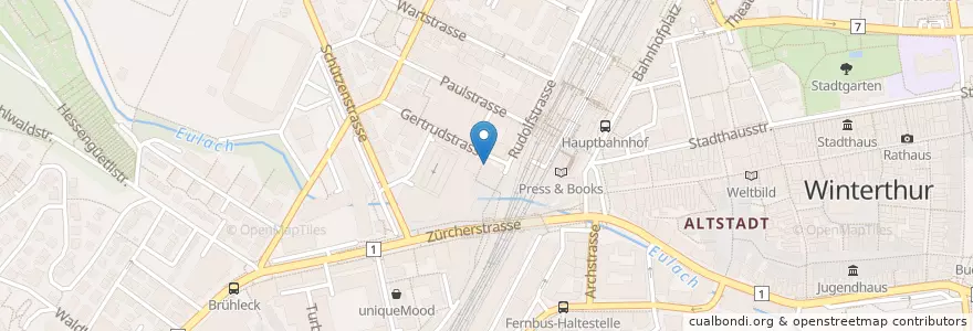Mapa de ubicacion de Sandrigo Club en 瑞士, 蘇黎世, Bezirk Winterthur, Winterthur.