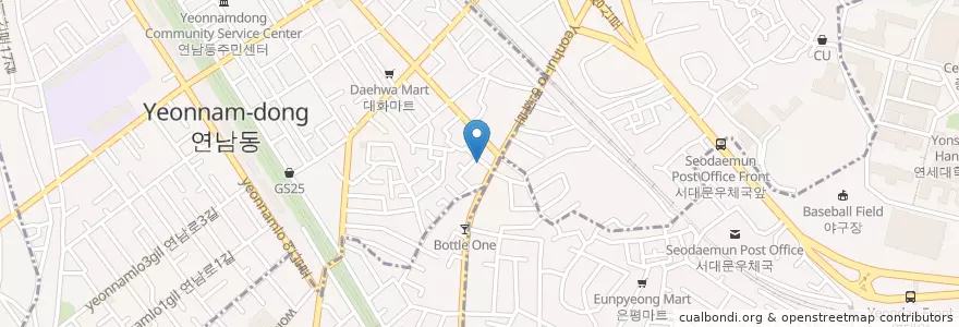 Mapa de ubicacion de 채널1969 en Corea Del Sur, Seúl, 마포구.