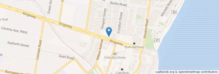 Mapa de ubicacion de Cronulla Verterinary Clinic en Australia, Nuovo Galles Del Sud, Sutherland Shire Council, Sydney.