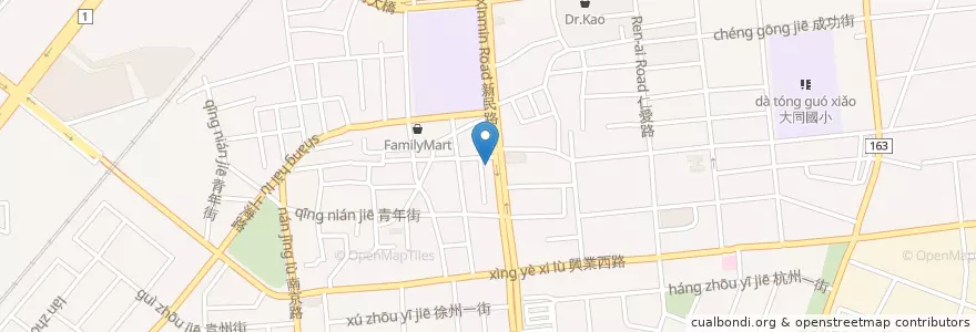 Mapa de ubicacion de 陽光皇后 en تایوان, 臺灣省, 嘉義市, 嘉義縣, 西區.