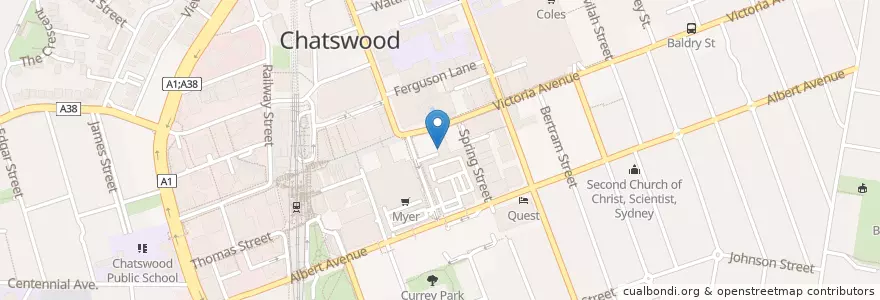 Mapa de ubicacion de Cheers Cut en Avustralya, New South Wales, Willoughby City Council, Sydney.