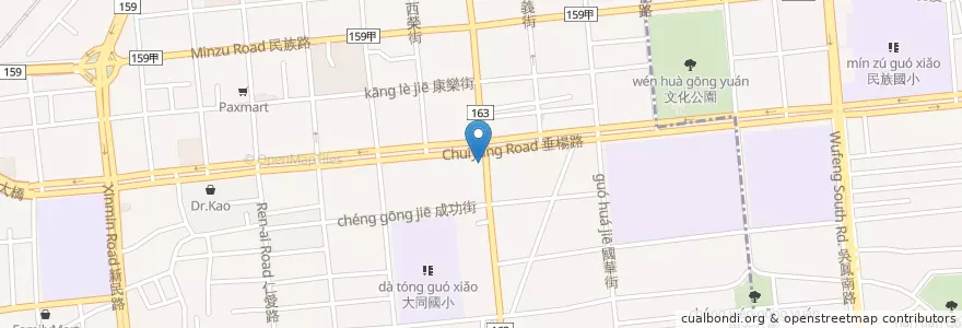 Mapa de ubicacion de 方師傅燒肉自助餐 en 臺灣, 臺灣省, 嘉義市, 嘉義縣.
